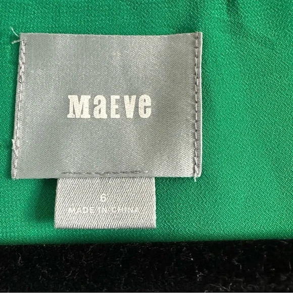 Maeve‎ Anthropologie Silk Ayame Dress Green/Black Floral Pockets - Picture 6 of 7